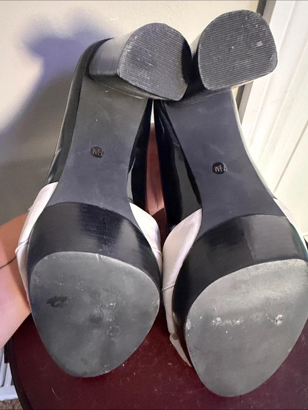 Michael Kors Black Patent & Cream Knot Peep-Toe Heels